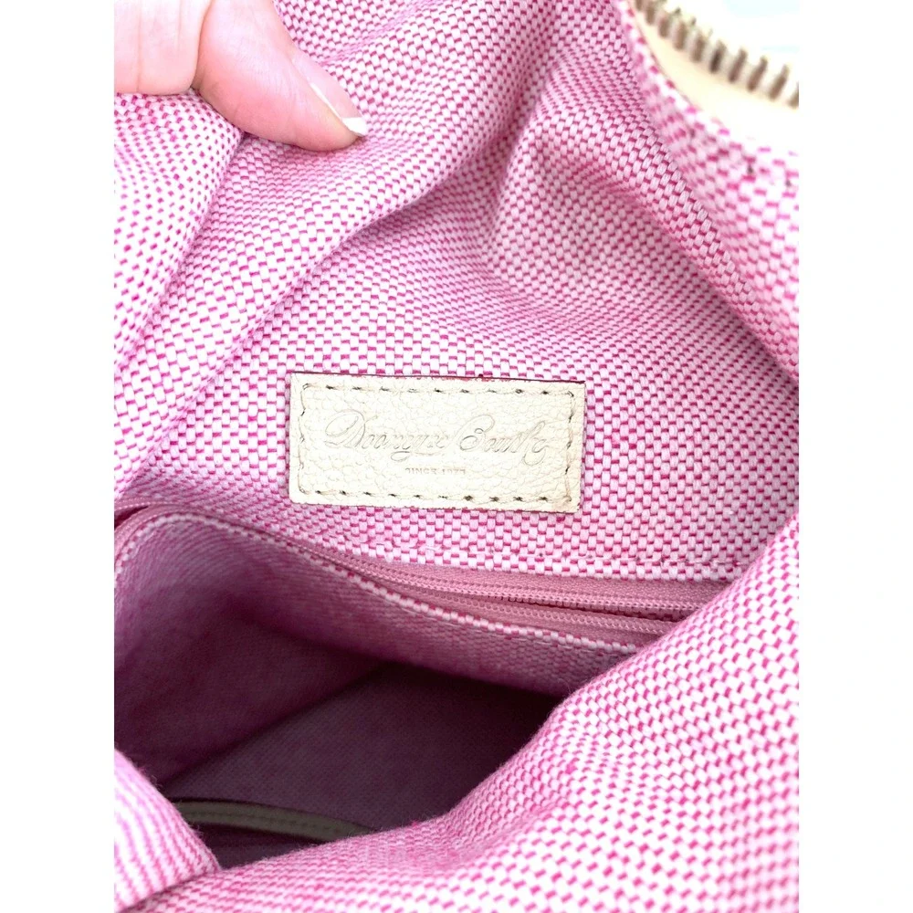 Dooney & Bourke DILLEN Cream Pebbled Leather Shoulder Bag with Dust Bag EUC